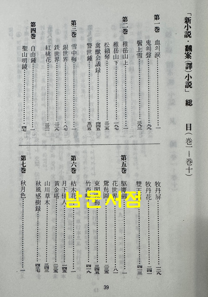 한국개화기문학총서 신소설 번안소설 1~10 전10권 완질 영인본 / 아세아문화사 / 1978년