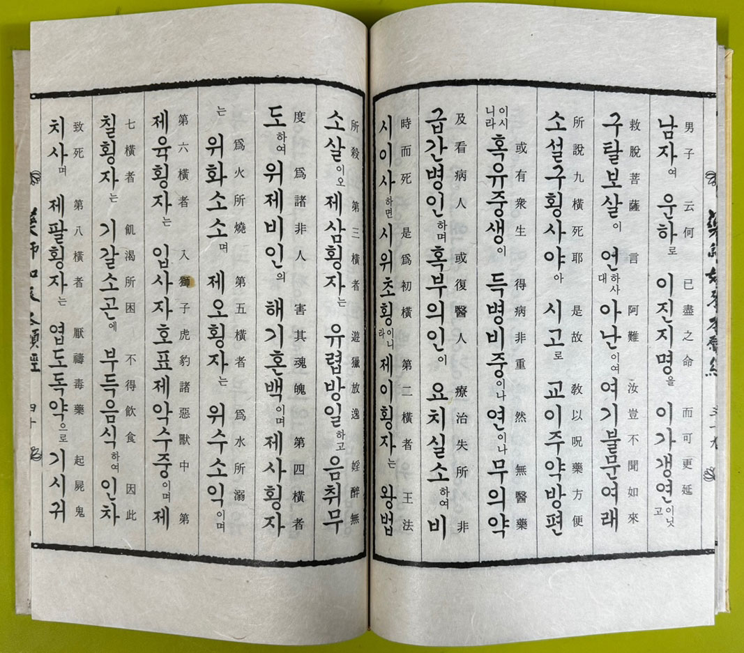 약사여래본원경 한지에 겹장본 / 불기2541년 / 겹장 77장 / 통도사 / 큰책