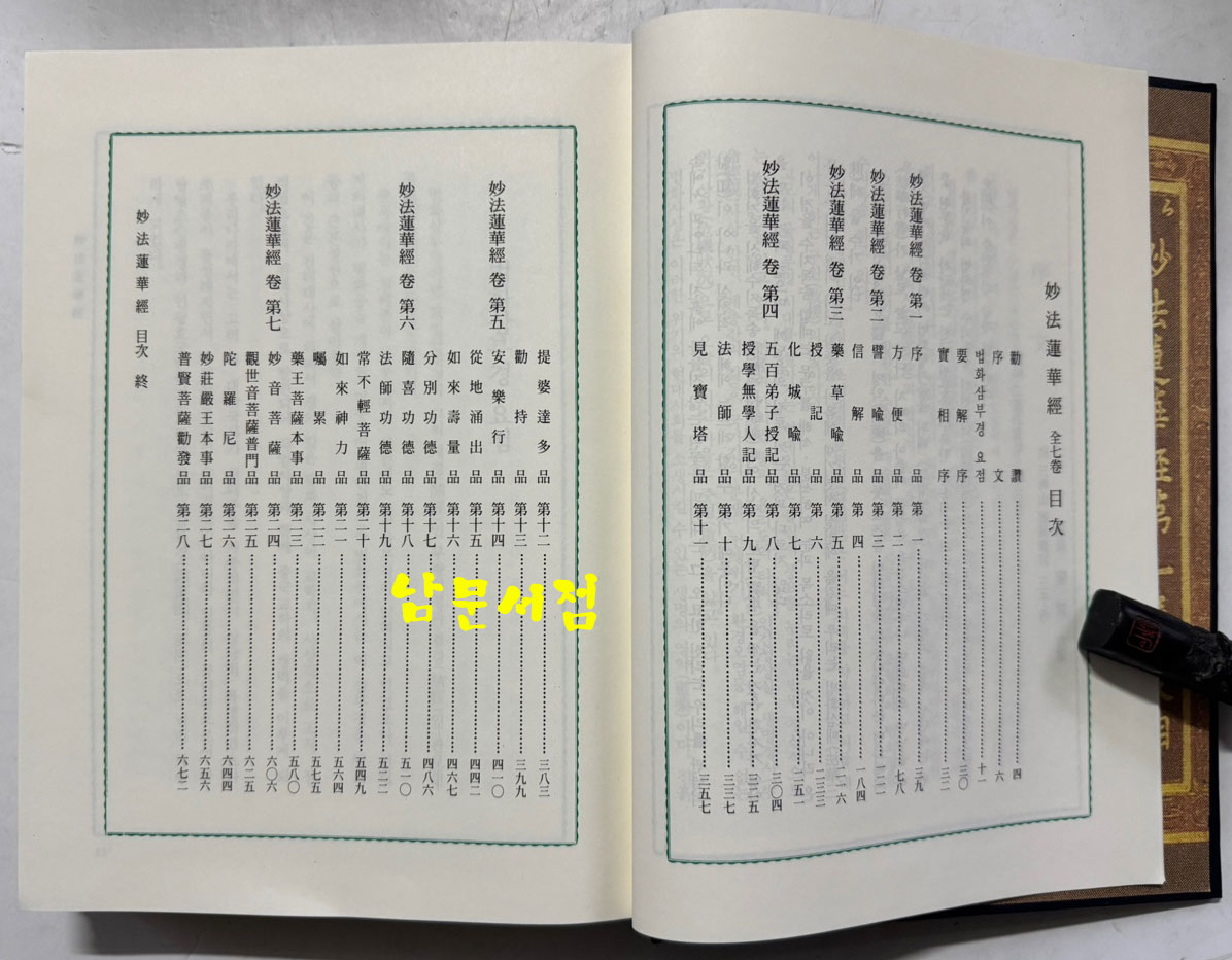묘법연화경 상.하 전2권 뵤법연화경 전7권 합 전3권 세트 / 호암출판사 / 1994년 / 1944페이지