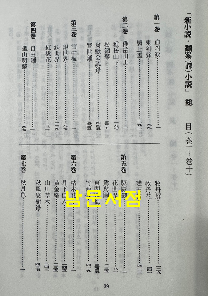 한국개화기문학총서 신소설 번안소설 1~10 전10권 완질 영인본 / 아세아문화사 / 1978년 영인